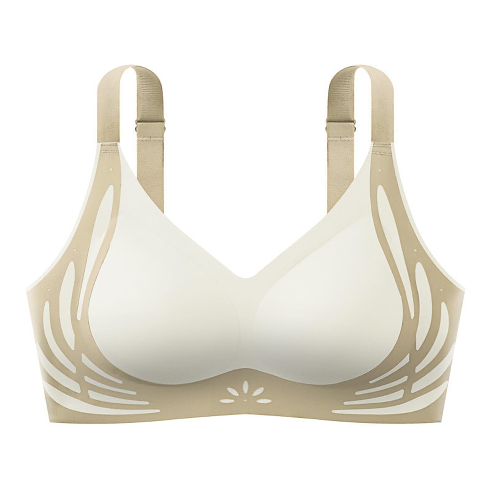 Biustonosze bez fiszbin Push Up UK Bez fiszbin Bez fiszbin Komfort Plus Size Push-Up Pełne pokrycie Wyściełane duże piersi Biustonosze na co dzień Wsparcie Lift Wygodny, bez fiszbin, prążkowany