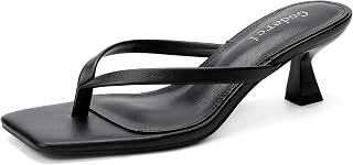 Goderci Kitten Flip Flop Thong Low Heels for Women