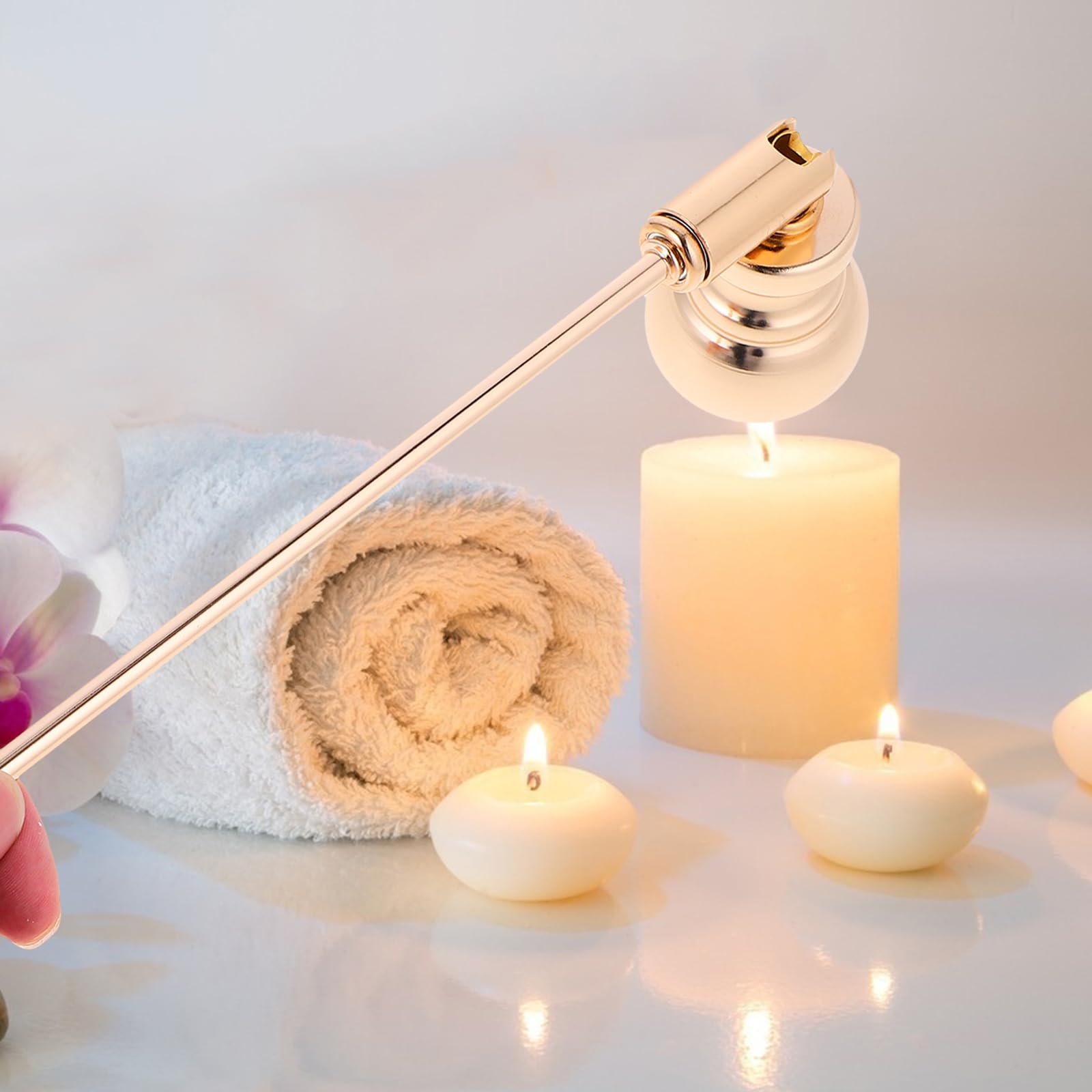 Bougie Décorative Cloche Bougie Longue Poignée éteindre La Bougie Flamme En