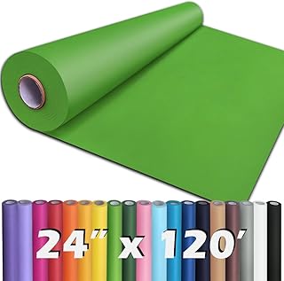 PerkHomy 24" x 1,440" (120') Medium Green Kraft Paper Roll for Craft Bulletin Board Paper Art Table Covering Crafting Gift Wrapping Bouquet Packing Parcel 80GSM 55LB (Medium Green, 24" x 120')
