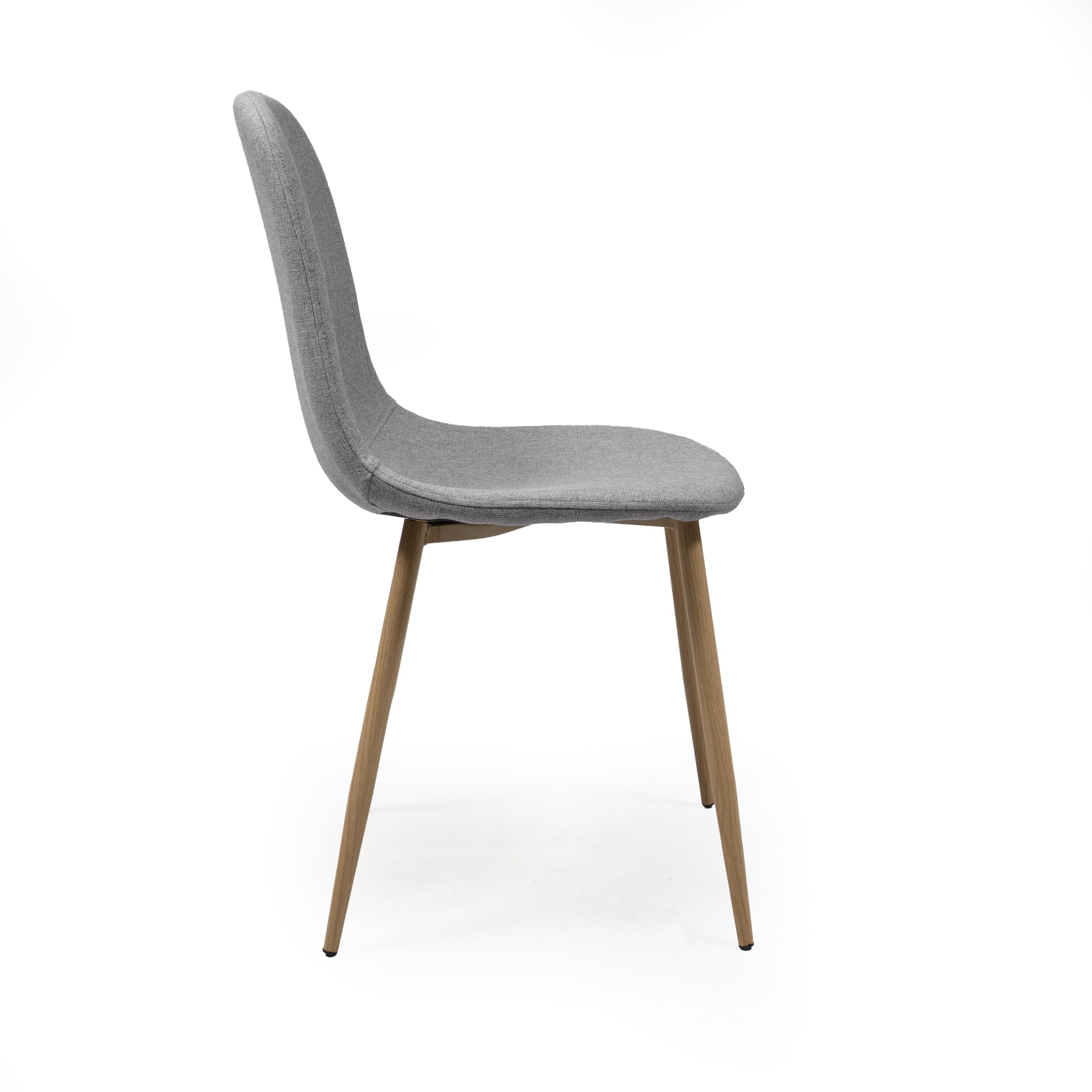 Homely® | Pack 4 sillas tapizadas Cairo TX para Comedor | Versatil y Funcional | Patas Metal Color Madera | Diseño cómodo y ergonómico. Ideal Comedor, Escritorio, reuniones | Gris