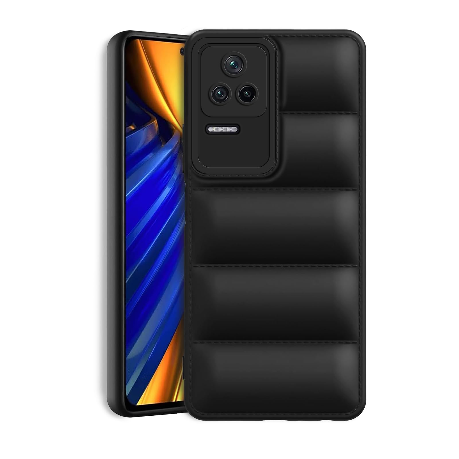 Plus Puffer Case Camera Protection Soft Back Cover for Poco F4 4G - Black (B0DFMG388X) Amazon Price History, Amazon Price Tracker