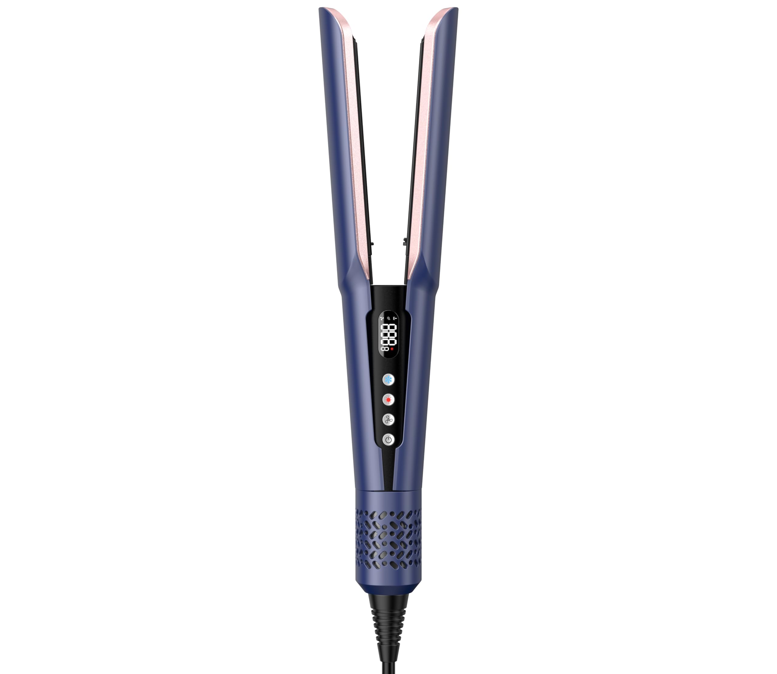 slopehill 2-in-1 Hair Straightener and Blow Dryer, Professional Styling Tool (Prussian Blue)