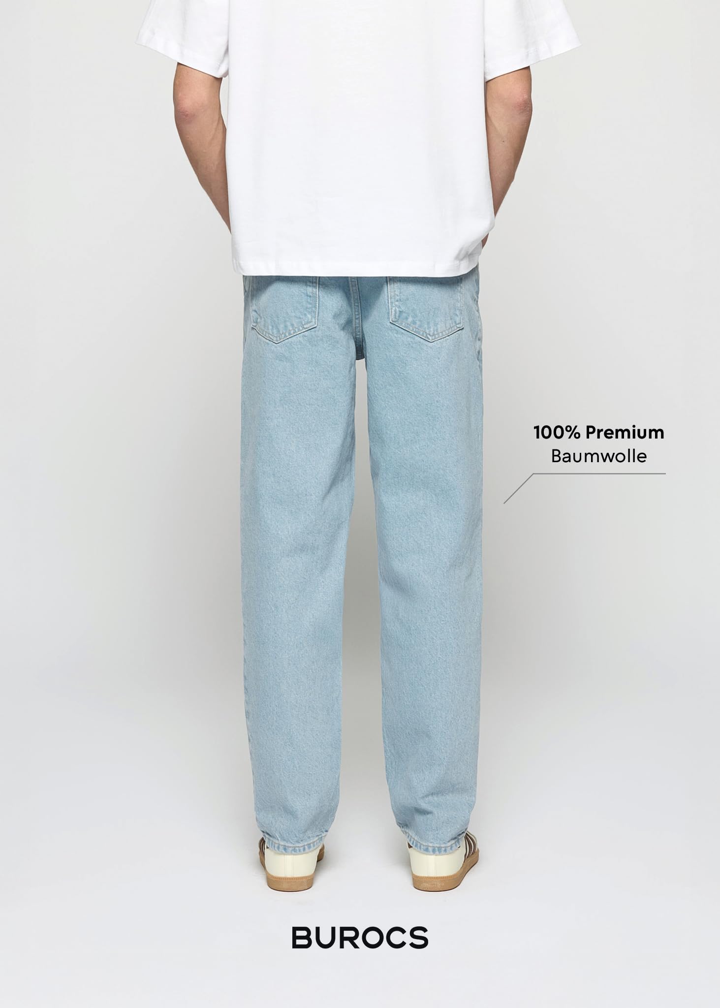 Herren Carrot Jeans mit Knopfleiste Jeanshose Streetwear Loose Denim Pants Karottenschnitt Lässig Männer