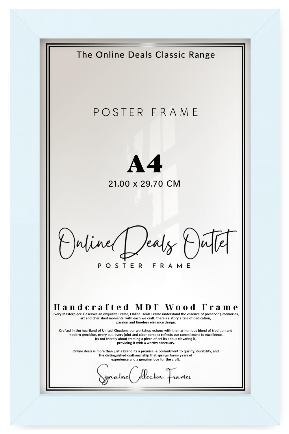 Online Deals | MDF Poster Frame A4 (21.00 x 29.70 CM) 8 x 11 for Sketches, Spiritual Art & Decorative Quotes, Elegant MDF Build, Easy Wall Mounting [ White ]