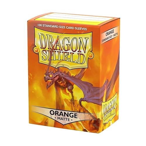 Dragon Shield | Standard Size Card Matte Sleeves | 100 CT - Smooth & Tough Premium TCG Sleeves | Compatible with Pokemon, Flesh & Blood, One Piece & Magic The Gathering | Orange - Orange