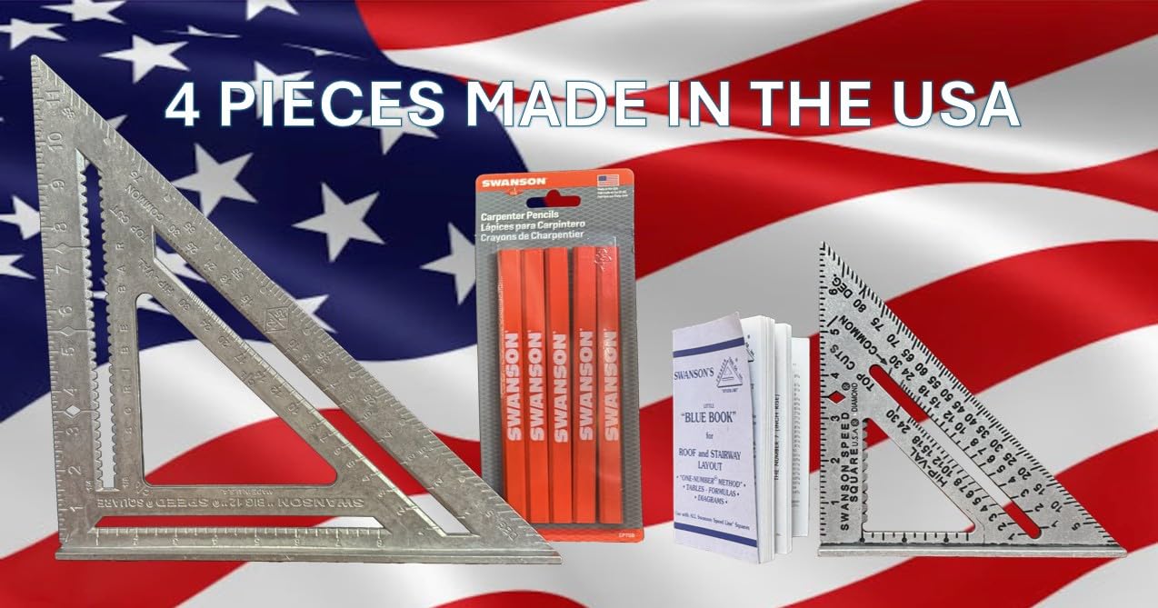 Swanson Speed Square Bundle - 3 Squares & Pencils -7 Swanson Speed Square Bundle - 3 Squares & Pencils -7