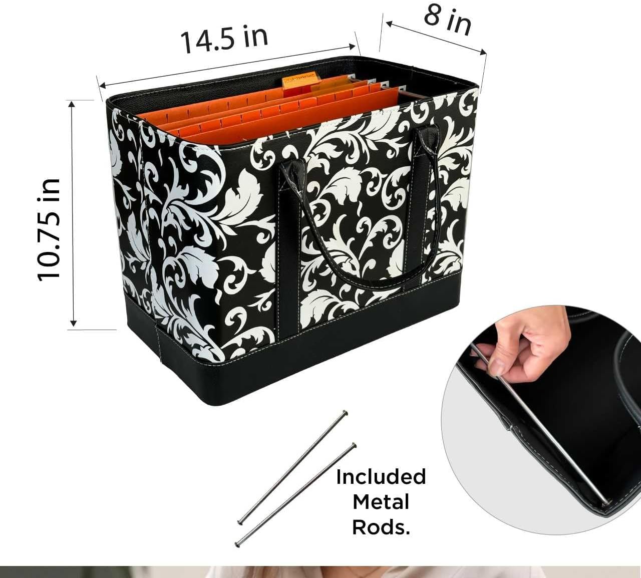 Trenton Gifts File Organizer Tote | Stylish Way To Keep Organized | Damask