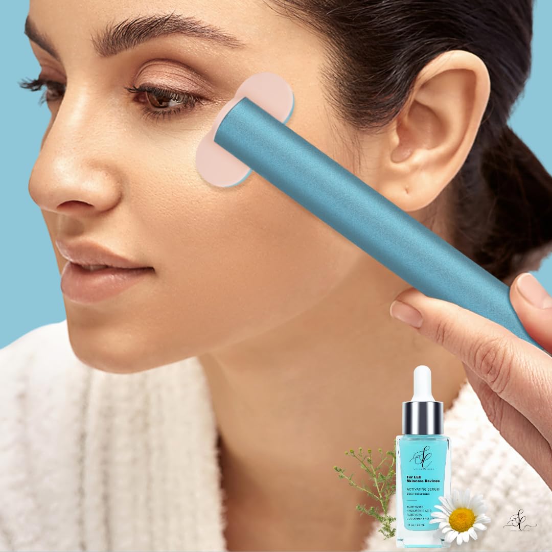 Red Light Therapy Activation Essence | Amplifies LED Wands, Masks & Skincare Devices | Blue Tansy, Aloe, Cucumber & Hyaluronic Hydration | Clean Formula | Use w/Home Skincare Technology (Glow Set)