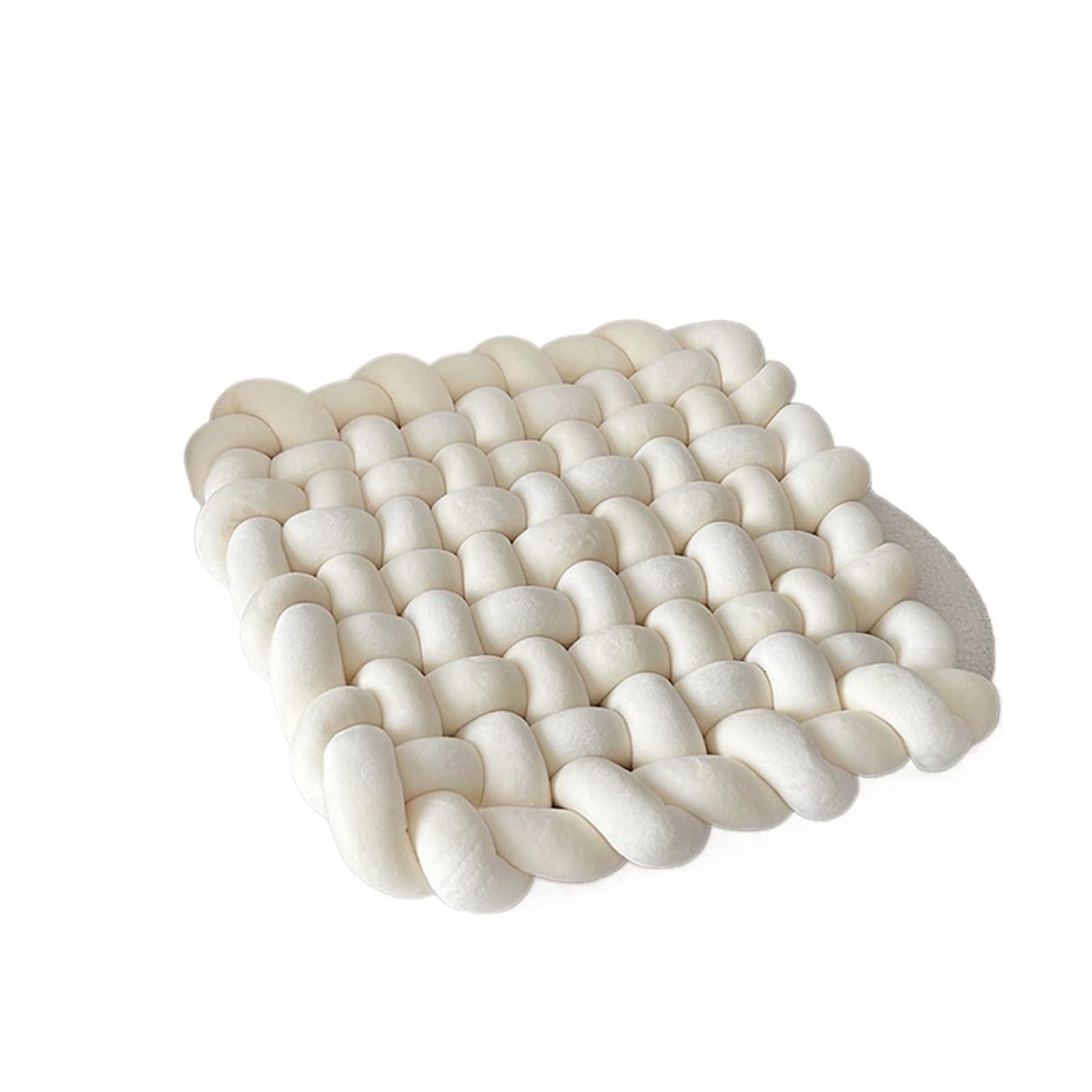 Poduszka Knot Ball, Ręcznie tkana poduszka wiązana Różowa, Ciemnoszara 48x48x7cm(Pink)