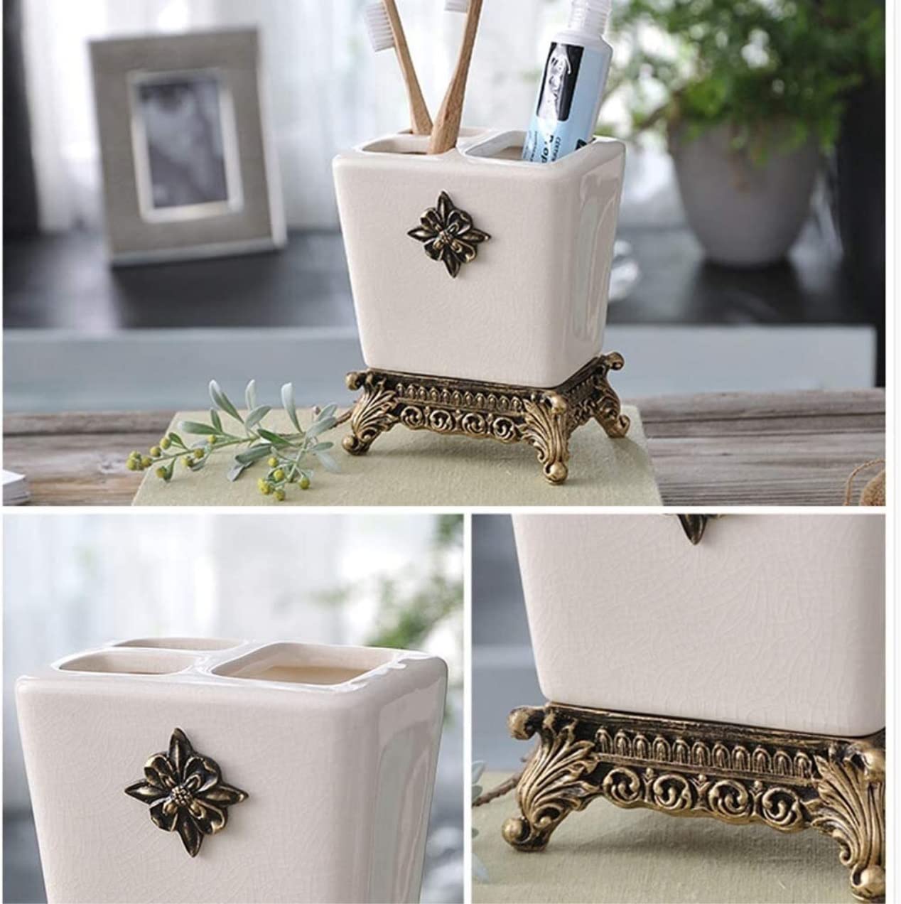 Nowoczesny Wystrój Kubkiem Zestaw 5 Akcesoriów Łazienkowych Ceramicznych Do Domu Vintage Design Kreatywna Ceramika Dekoracja