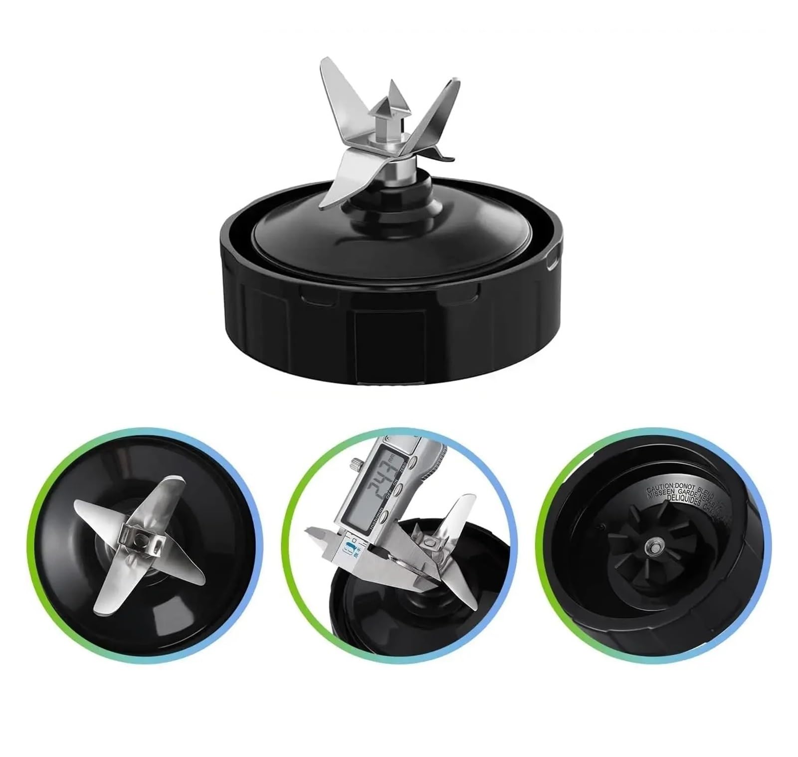 Lama A 7 Alette, Compatibile Con Ninja, Frullatore Auto IQ BL450-30 BL642-30 BL482-30 BL682-30 Bl456 Con Guarnizioni In Gomma Siliconica Anello Di Tenuta