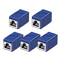 Vista 10 de Acoplador RJ45, paquete de 2 adaptadores Ethernet hembra a hembra, adaptador extensor de cable de conexión, modular recto de 8 pines, conectores