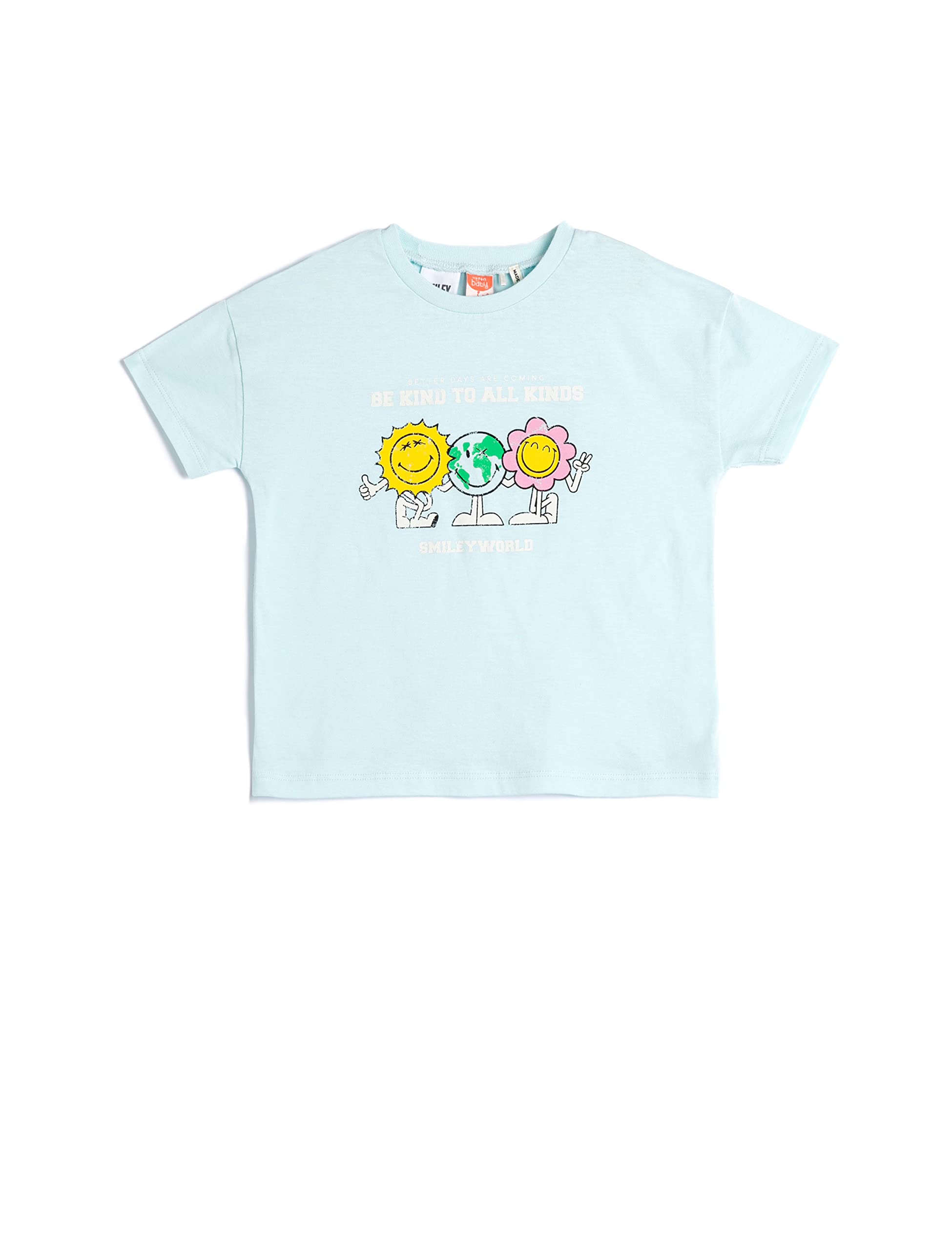 SmileyWorld® Tişört Lisanslı Kısa Kollu Bisiklet Yaka Tişört Kız bebek