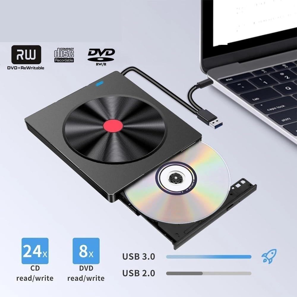 Odtwarzacz CD B52 Typ C Odczyt bezstratny USB 3.0 Odtwarzacz DVD RW Obsługuje przenośną nagrywarkę kart SD/TF Szybko i wygodnie
