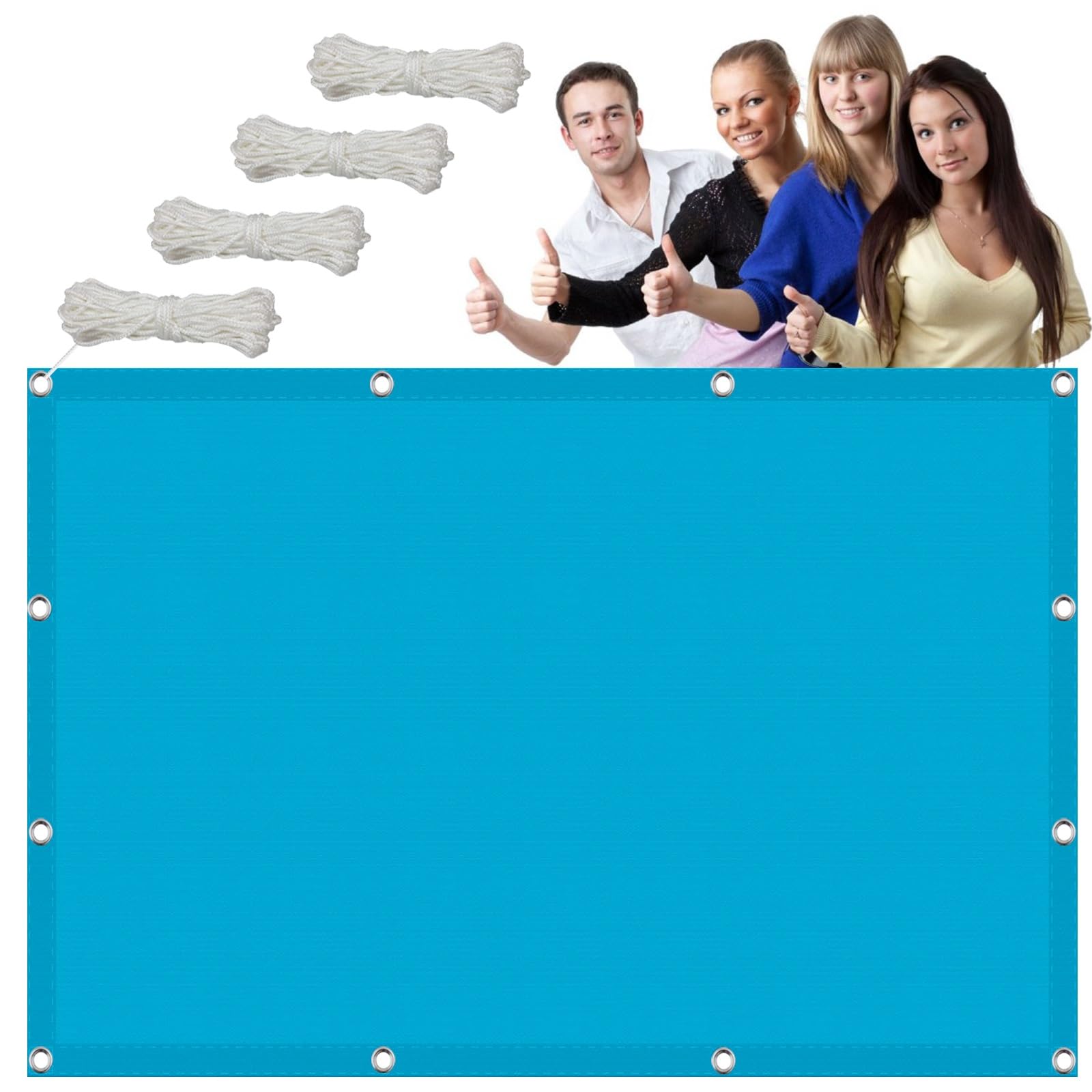 Toile imperméable anti UV 2.2x3.2m bleu ciel en voile ombrage tissu PES haute densité déperlant