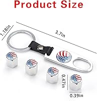 Vista 2 de Pack-4 Tapones de vástago de válvula de automóvil, tapones de aire para neumáticos con llave, cubiertas de sellado, universales para la mayoría