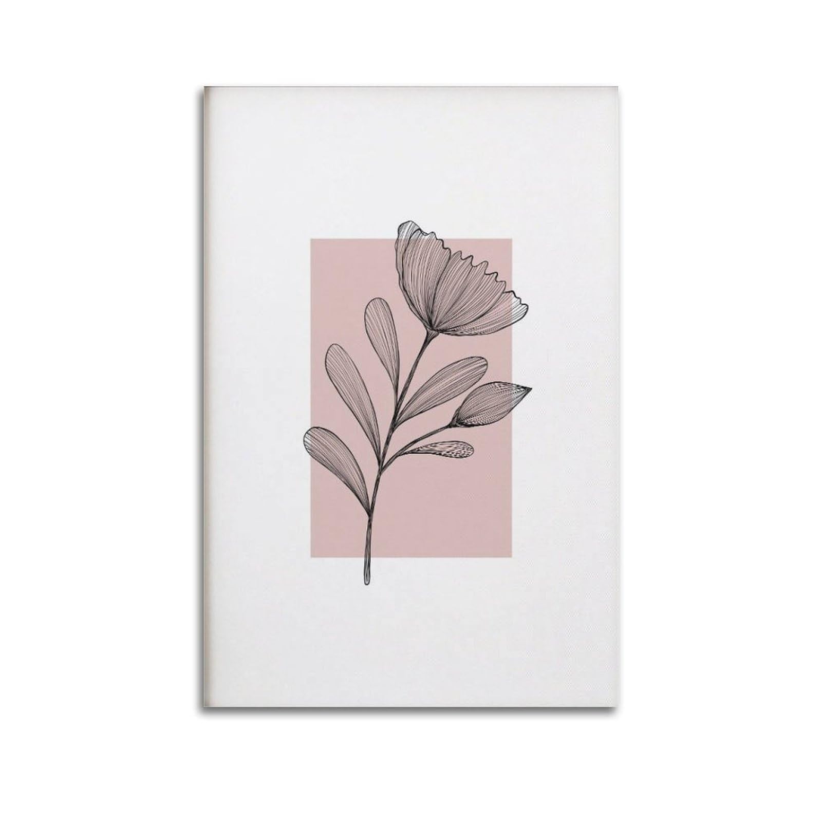xiaoxiaoshen Blush Floral Line Boho Farmhouse Decor Canvas Poster Wall Art Prints Room Aesthetic Murals Bedroom And Living Decorations 20x30inch(50x75cm)