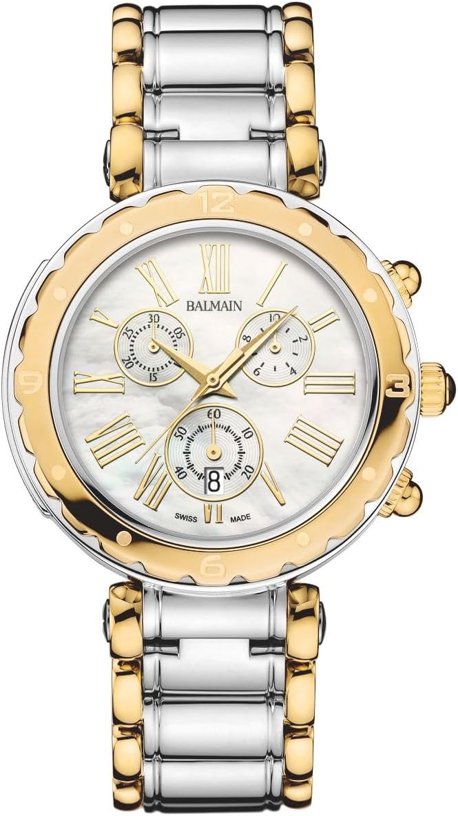 Balmain, Lady, Balmainia, Bicolor (Steel and Yellow PVD), Swiss Made, Quartz, White, Stainless Steel 316L, B56323982U Balmain, Lady, Balmainia, Bicolor (Steel and Yellow PVD), Swiss Made, Quartz, White, Stainless Steel 316L, B56323982U