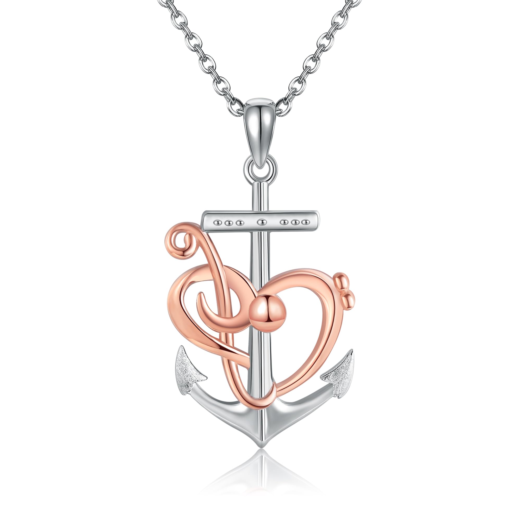 Collana con ciondolo a forma di ancora, in argento Sterling, con ancora, idea regalo per donna, Nessuna pietra preziosa
