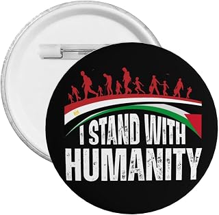 I Stand With Humanity pin button Stop Genocide Free Gaza Round Badge Decors Pins 1 Pcs