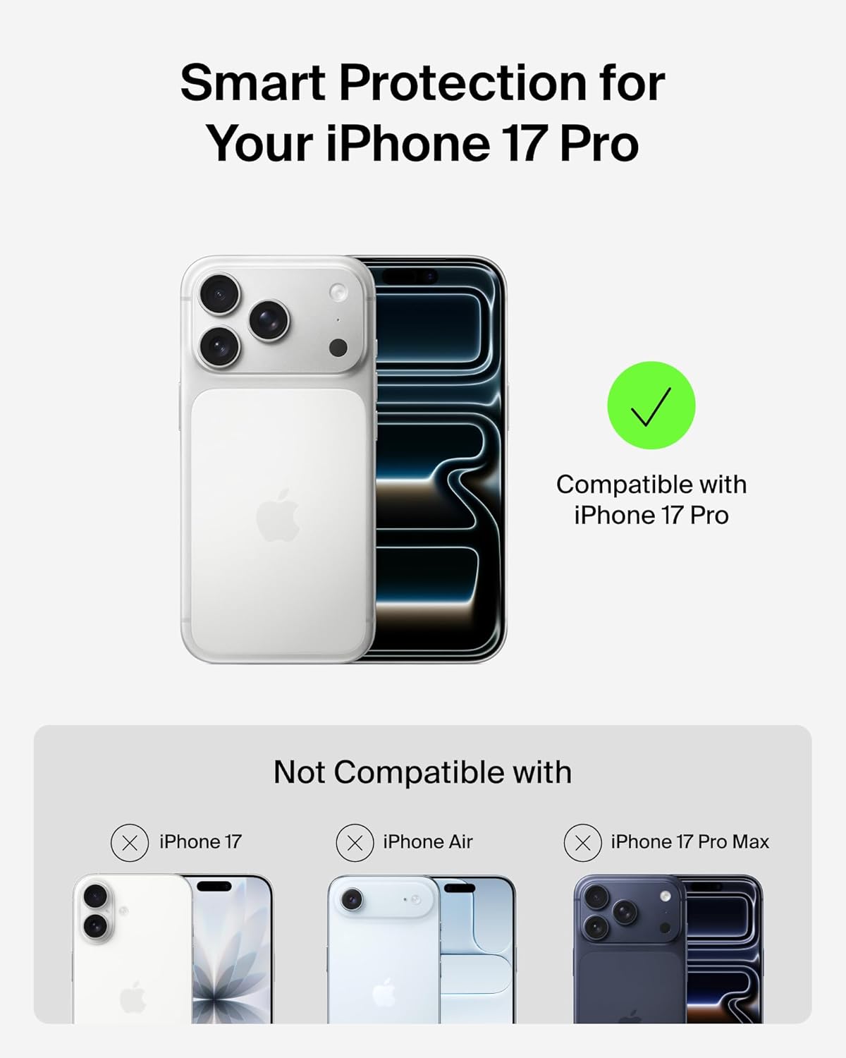 Belkin for iPhone 17 Pro Case, Clear, MagSafe Compatible w/Anti-Scratch & Anti-Yellowing Treated Coating, Touch Sensitive Camera Control - Military Grade, Slim Design, Shockproof, Protective - Image 2