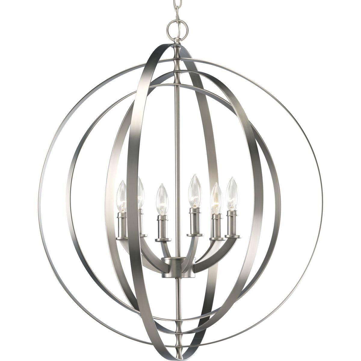 Equinox Collection Silver Six-Light Luxury Hanging Pendant Light