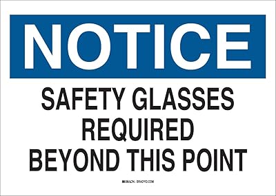 Brady 22626 Plastic Eye Protection Sign, 7