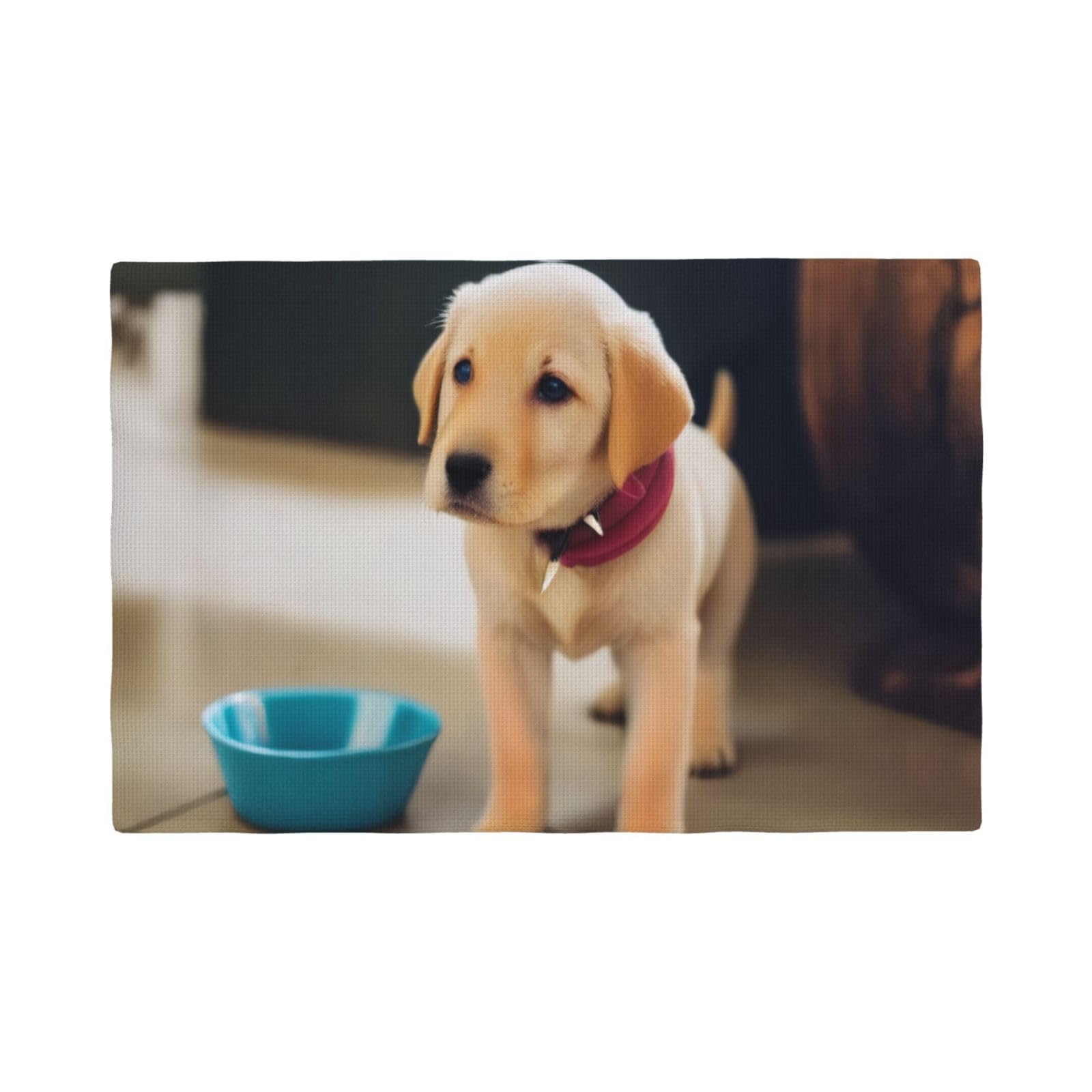 Dog Imitation Linen Placemat – Elegant Double-Sided Printed Table Mat for Home, Dining, Weddings
