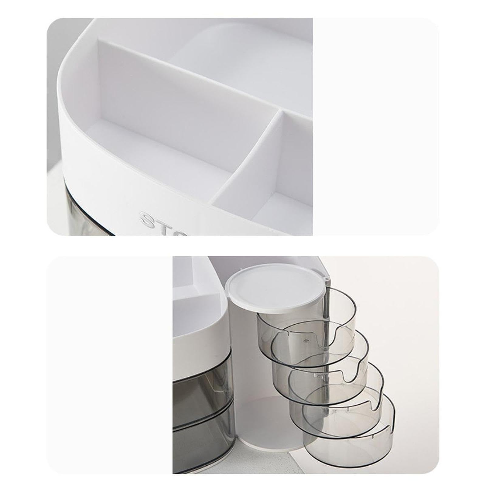 BNF® Makeup Organizer Dustproof Table Display Stand for Dresser Bookshelf Bedroom White|Home & Garden |Household Supplies & Cleaning|Home Organization|Storage Boxes 1