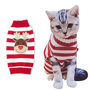 BOBIBI pet Knit cat Sweater, cat Cold Warm Clothing, pet Sweatshirt