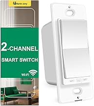 Smart Switch by Martin Jerry, 2 Channel WiFi Smart Light Switch for Your Smart Home, Compatible with Alexa Devices & Google Home, 1-Pack