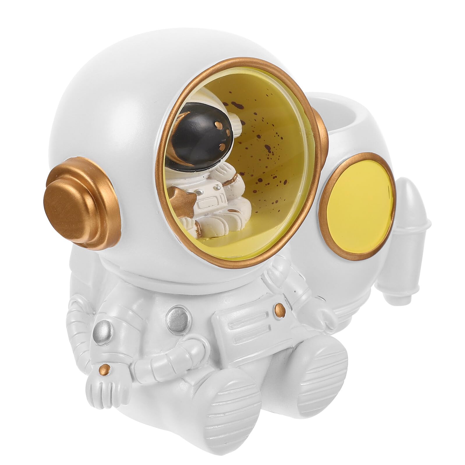 Porte-stylo astronaute LED blanc : fini le désordre sur votre table de travail