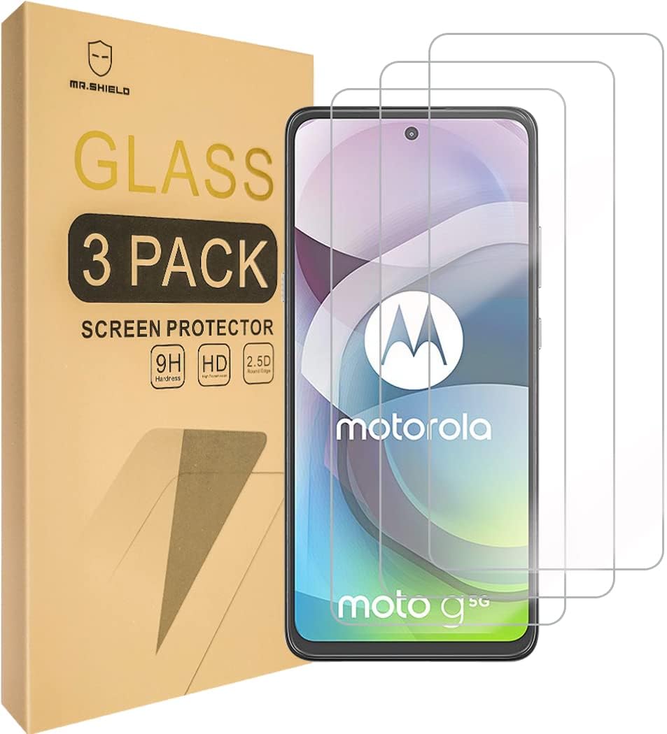 Mr.Shield [3-Pack] Designed For Motorola (One 5G Ace) / Moto One 5G Ace/One 5G UW Ace/Moto G 5G [Upgrade Maximum Cover Screen Version] [Tempered Glass] [Japan Glass with 9H Hardness] Screen Protector