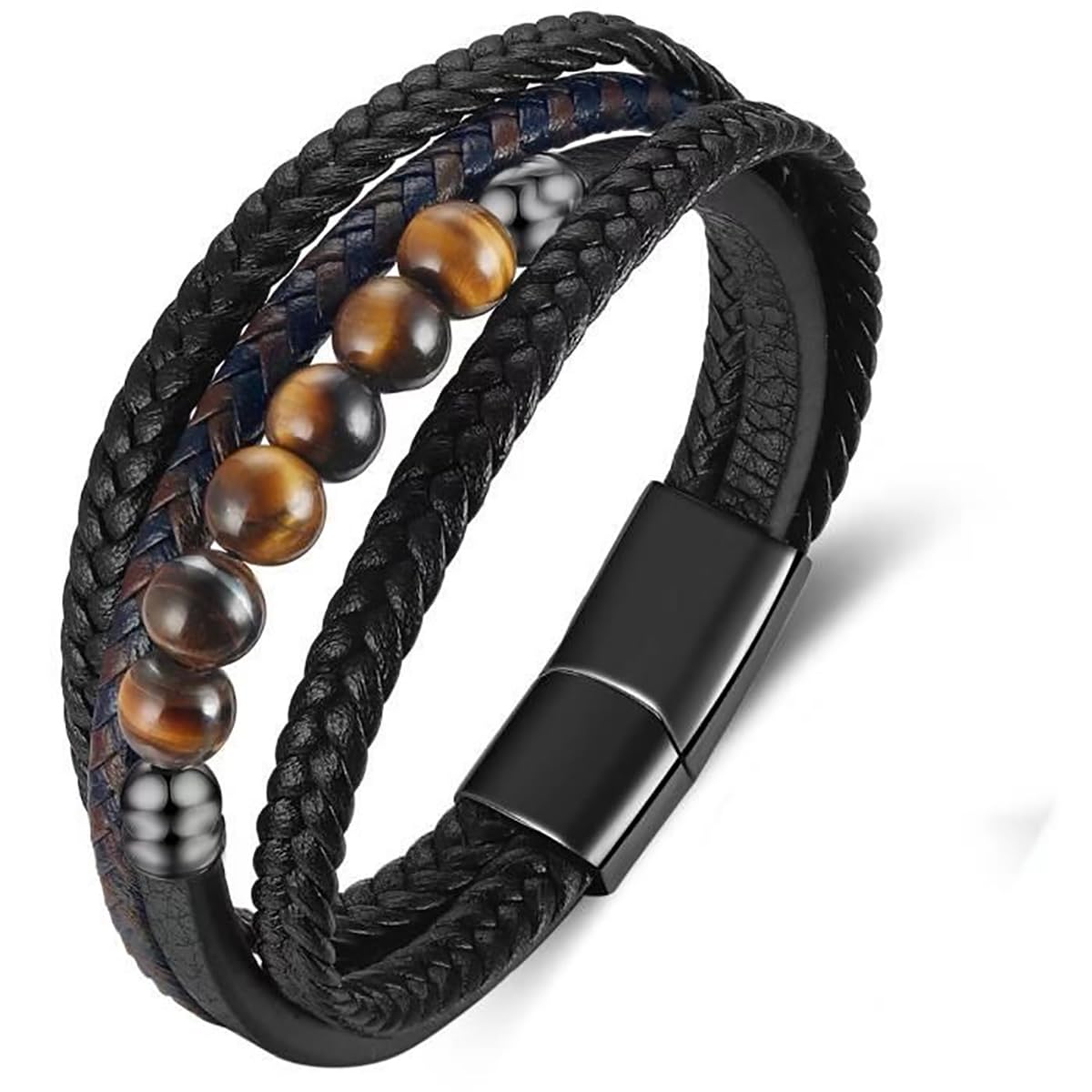 See full amazon price history chart for EDMIRIA Tiger Eye Black Leather Bracelet For Men Natural Gemstone Crystal Stone Jewelry Handmade Courage And Stress Relief Protection - 𝗠𝗲𝗻 Steel Wristband Braided 𝗕𝗿𝗮𝗰𝗲𝗹𝗲𝘁 (Style 7) EDMIRIA Tiger Eye Black Leather Bracelet For Men Natural Gemstone Crystal Stone Jewelry Handmade Courage And Stress Relief Protection - 𝗠𝗲𝗻 Steel Wristband Braided 𝗕𝗿𝗮𝗰𝗲𝗹𝗲𝘁 (Style 7) (B0D66GKKXY) Amazon Price History, Amazon Price Tracker
