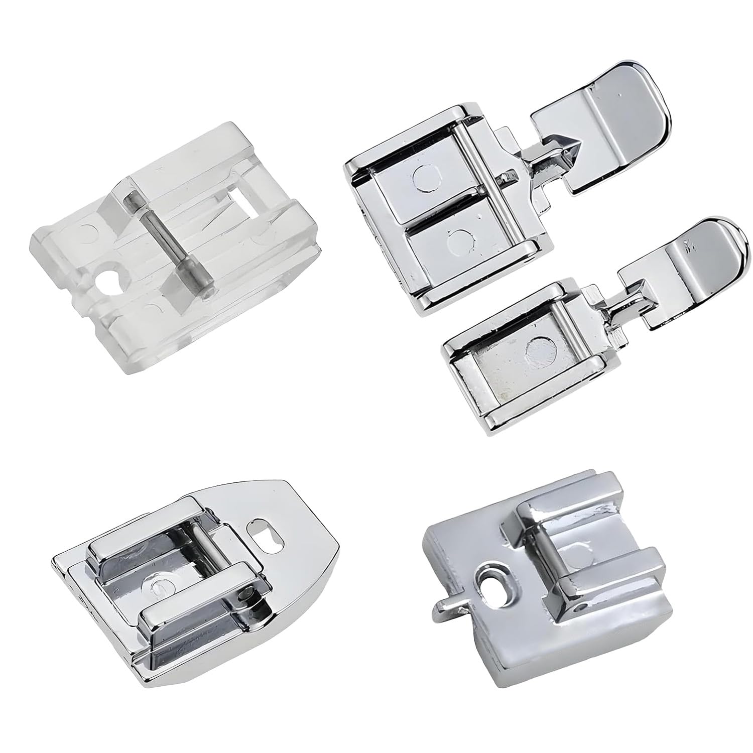 5Pcs Zipper Foot for Sewing Machine, Includes Walking Foot & Invisible Zipper Foot, Invisible Zipper Presser Feet Set, Compatible with Brother Singer Janome Low Shank Models
