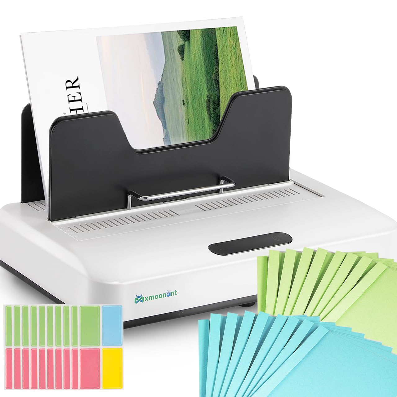 Mxmoonant max.500 Sheets Thermal Binding Machine for A5/A4, No Preheating, with Vibration Function & Cooling Slot, UK Plug