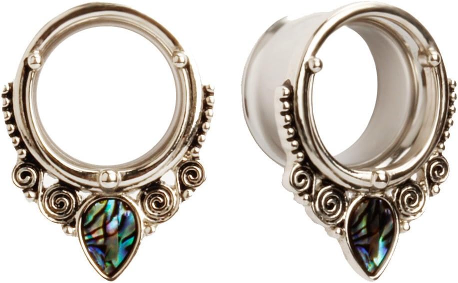 Ear Gauges Plugs Tunnels for Ears Popular Sea-Shell Stainless-Steel Stretcher Piercings (1 Pair)
