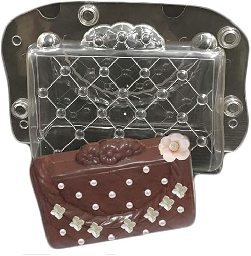 Molde plástico de la torta del chocolate del policarbonato del molde del chocolate del bolso de la señora 3D