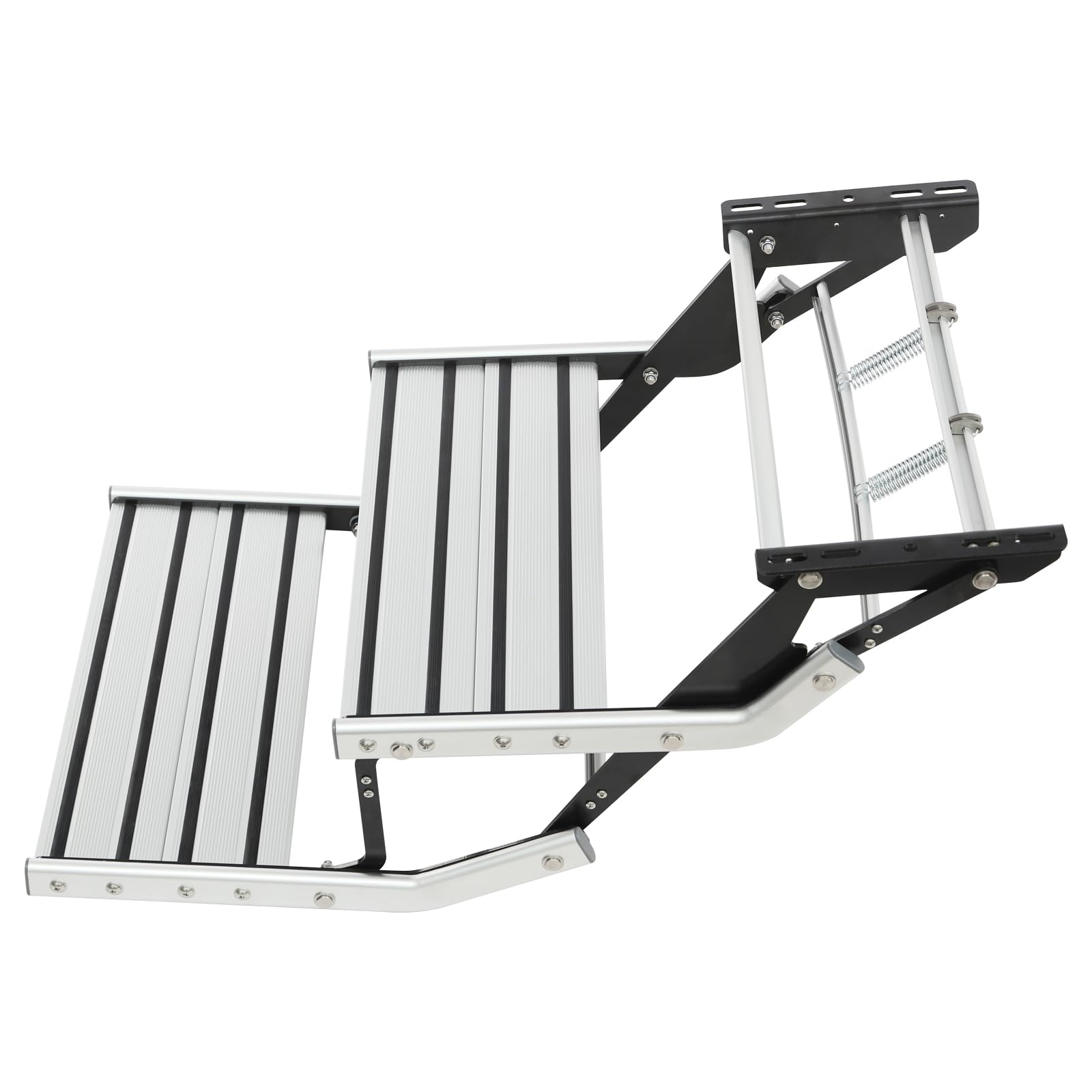 Escalón manual de 2 niveles retráctil, para autocaravanas, 55 x 88 x 44 cm, aleación de aluminio, plegable, capacidad de carga de 200 kg, para autocaravanas, autocaravanas