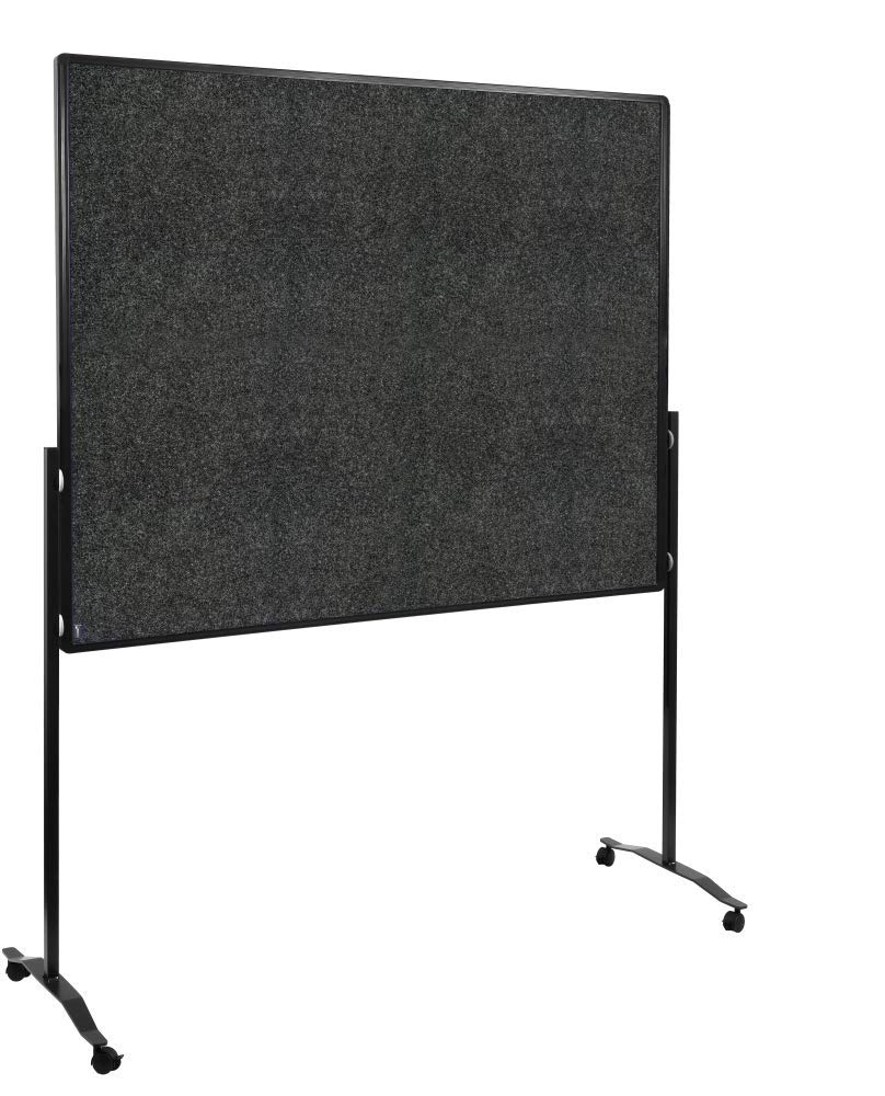 Legamaster Premium Plus Moderationswand - anthrazit - 150x120 cm - doppelseitig, mit Filz bezogenes Pinboard - einsetzbar als Trennwand - inkl. 4 feststellbaren Rollen und einklickbaren Papierhaken