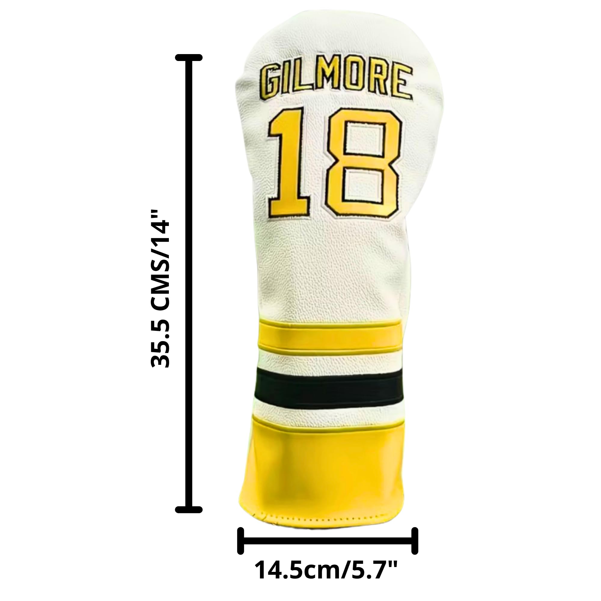 Happy Gilmore Housse de protection pour tête de conducteur de golf Syren en cuir synthétique de qualité supérieure avec fermeture magnétique Jaune