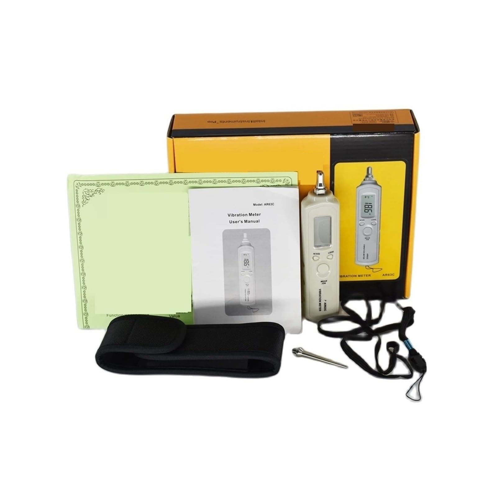Vibrationsmesser, AR63C Portable Pen Vibration Meter Digital Vibrometer Analyzer 10Hz~1KHz