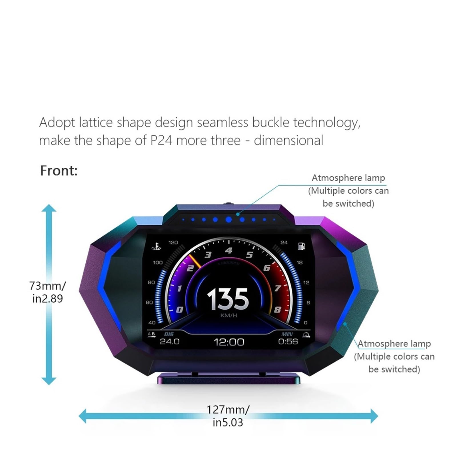 Samochód HUD Prędkościomierz Gps Prędkość Wyświetlacz Head Up OBD2 P24 Inklinometr Cyfrowy Alarm Przekroczenia Prędkości Zużycie Paliwa Nawigacja Samochodowa Przyrząd Wielofunkcyjny