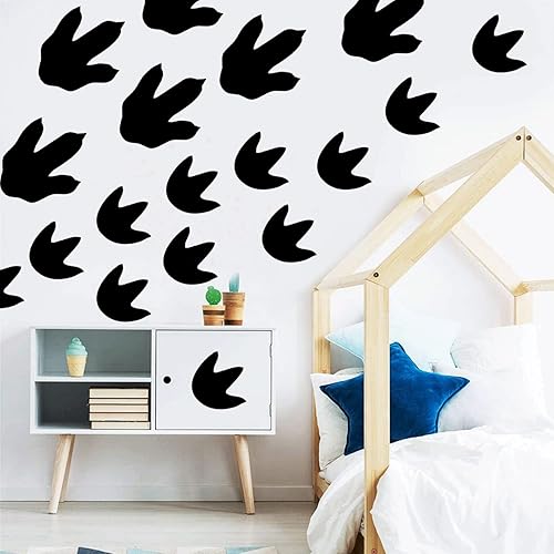 Miniatura 8 de Calcomanías de huellas de dinosaurio, 45 unidades, calcomanías extraíbles para despegar y pegar, calcomanías de pared extraíbles para habitación del