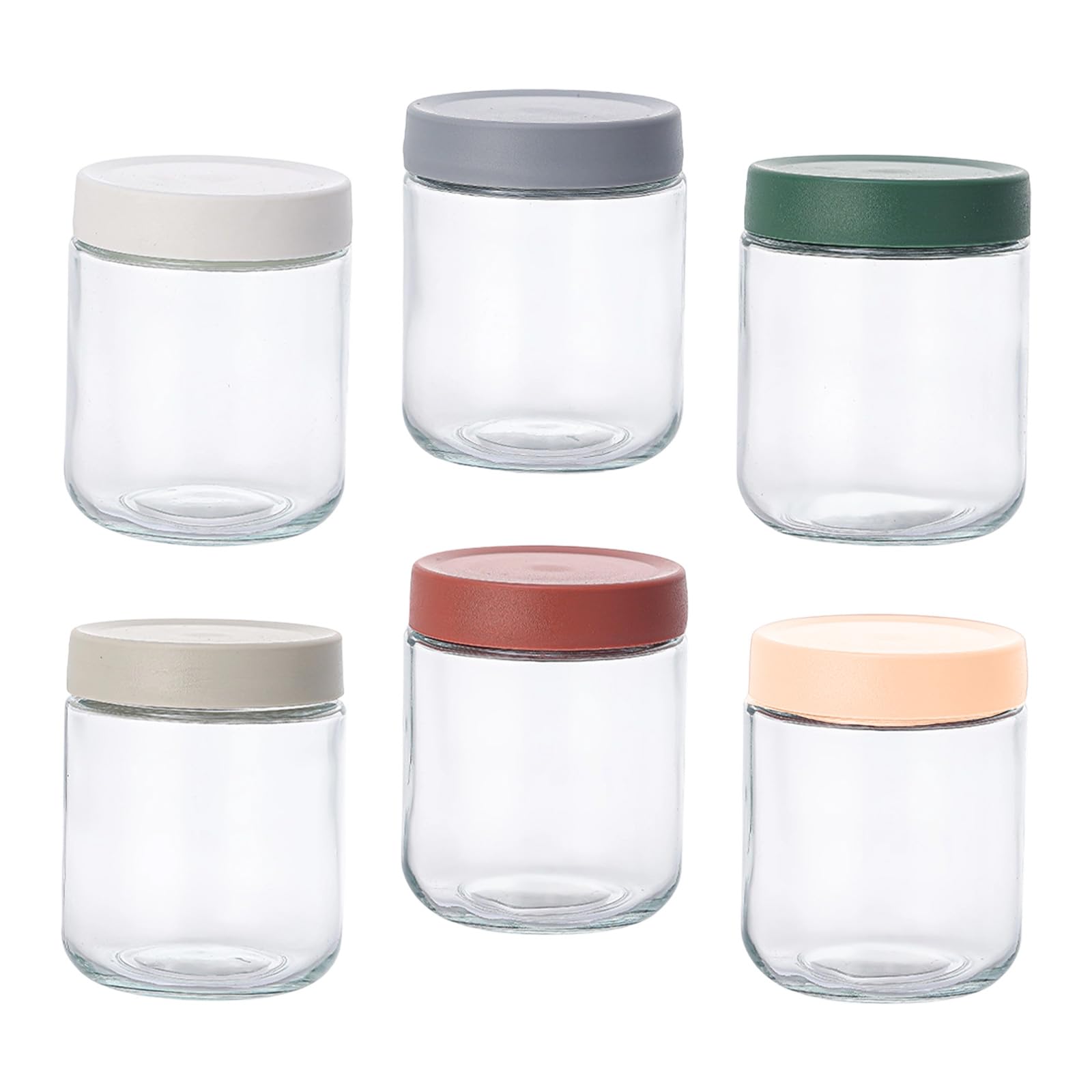Zeiwohndc Multicolor Sealed Glass Container With Embossed Designs For Candy Storage Home Kitchen Storage Jar