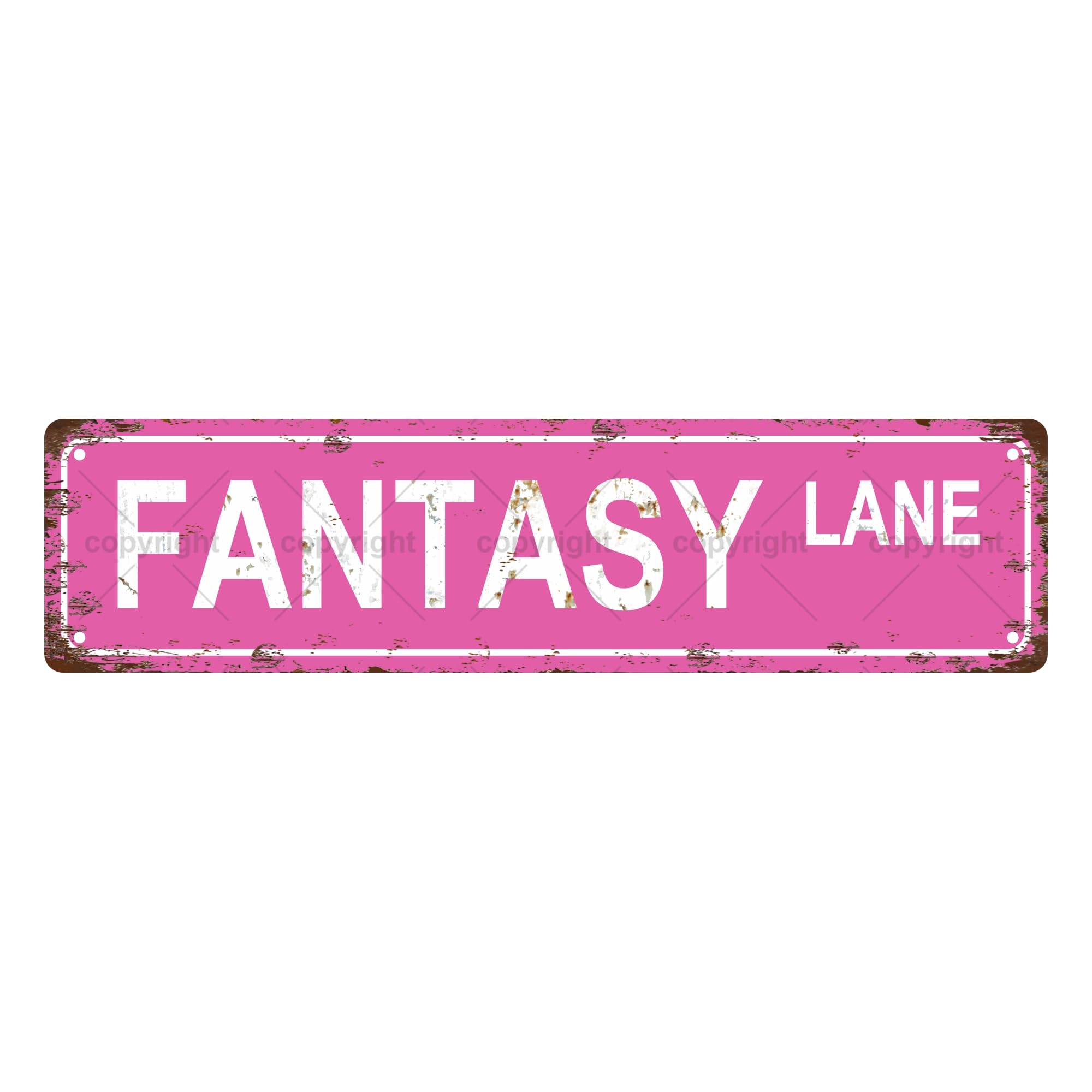 Fantasy Lane Bookshelf Metal Tin Street Sign Bar Cafe Garage Cave Home Room Wall Bathroom Farmhouse Garden Porch Patio Decor,4x16 Inch