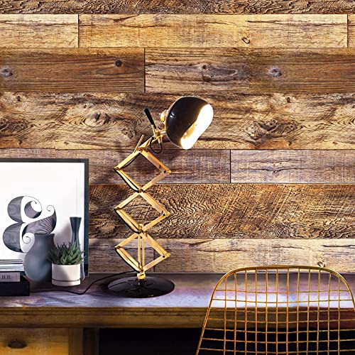 Yun-Aeon Brown Wood Peel And Stick Wallpaper 17.7" X 400"Coffee Brown Pvc Self Adhesive Wood Wall Peel And Stick Paper For Wall Covering Furniture Countertop Kitchen Christmas Diy #TOP3