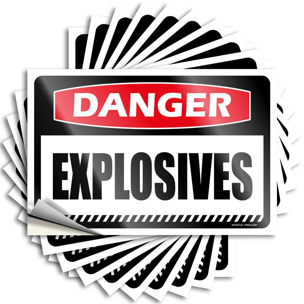 Toolbox Stickers and Decals Danger Explosives Stickers 10Pcs Funny Man Cave Signs Funny Car Stickers(8X12CM)