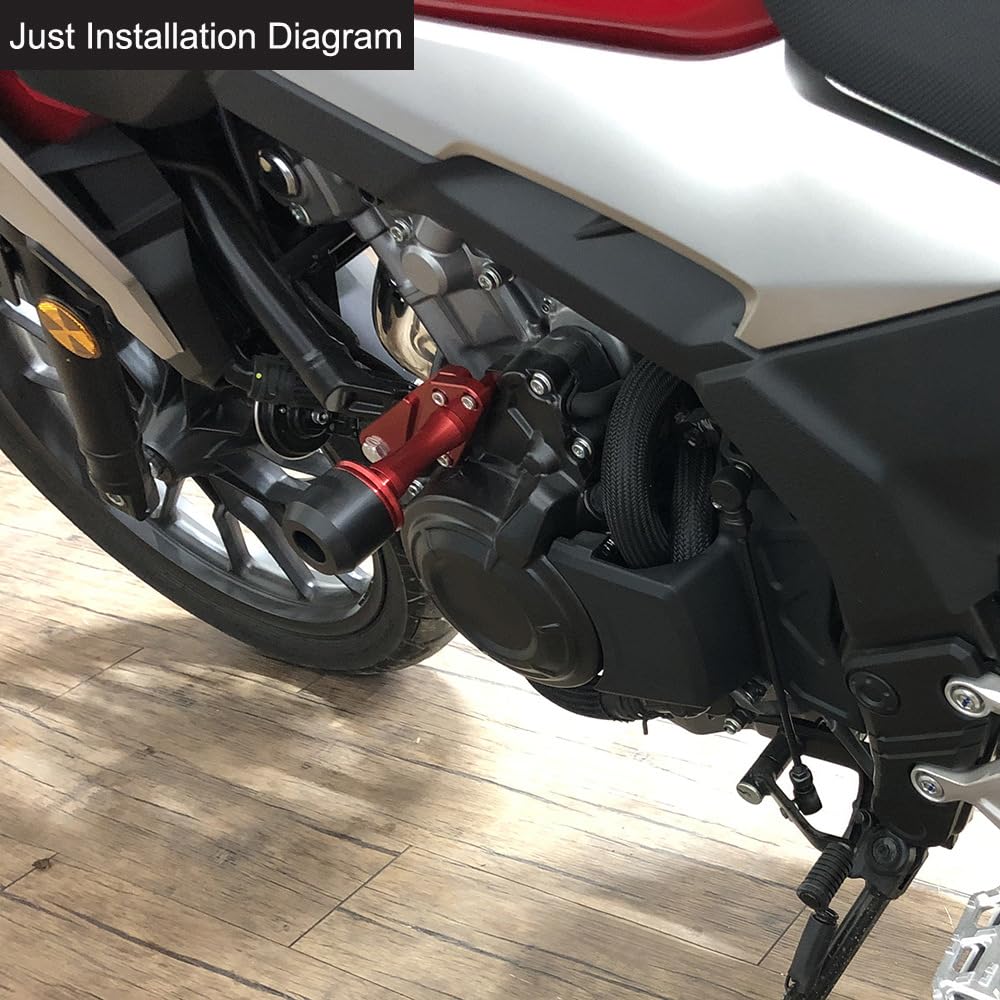 ESPEEDMTC Per HONDA CB500X CB500F 2019-2023 Tampone di protezione del paramotore Coperchio della protezione del cursore del telaio Protezione anticaduta (Nero)